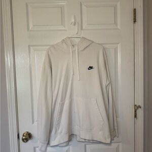 Nike White Hoodie with Black Logo